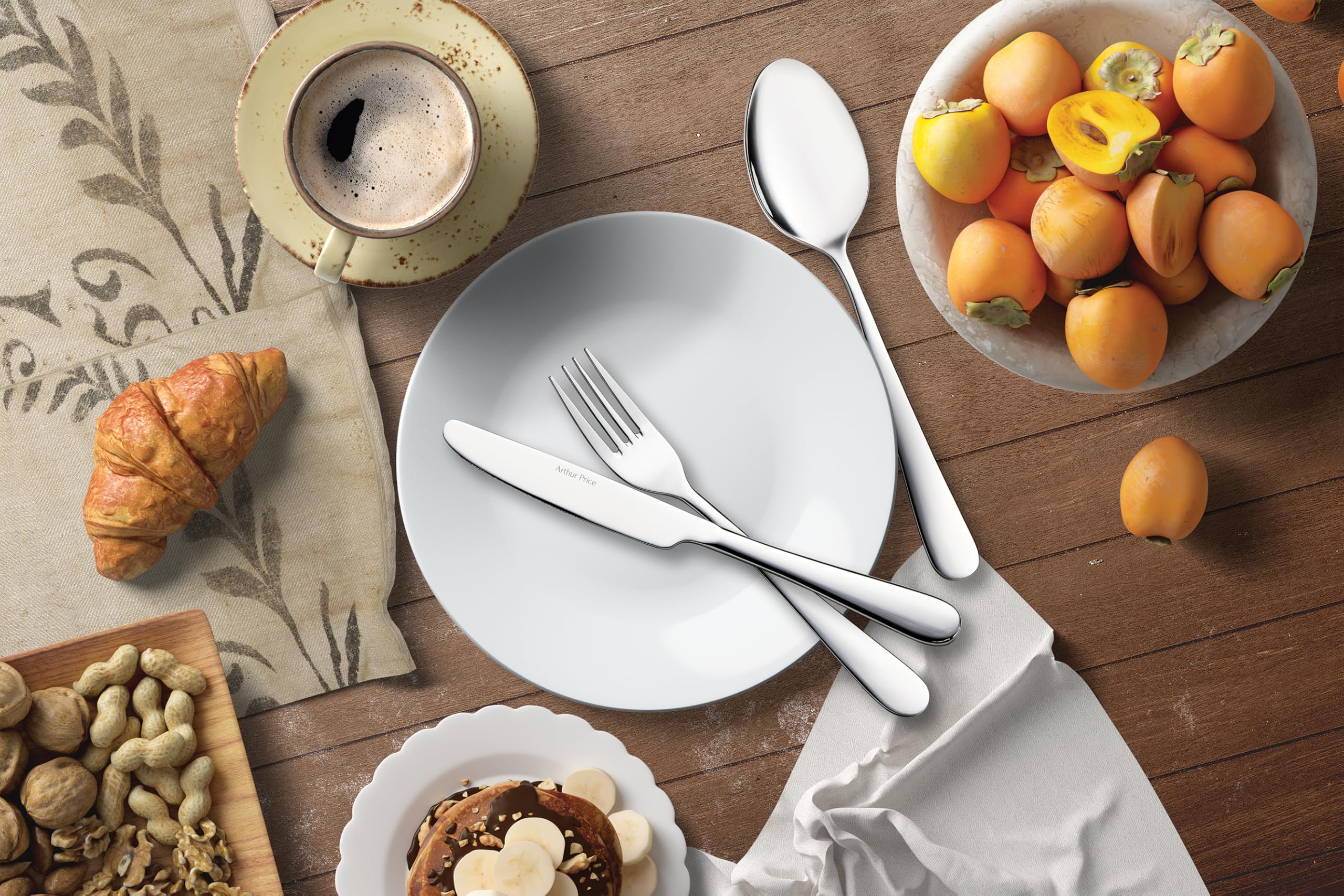Arthur Price Oasis 24-Piece Cutlery Set, Stainless Steel, Service